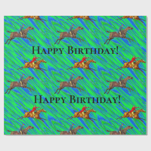 Papel De Regalo Diversión del caballo del feliz cumpleaños