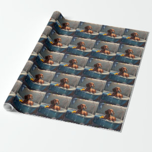 Papel De Regalo Diversión en el baño del Dachshund 