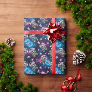 Papel De Regalo Diversión "Fuera de este Mundo" Cumpleaños de Koal