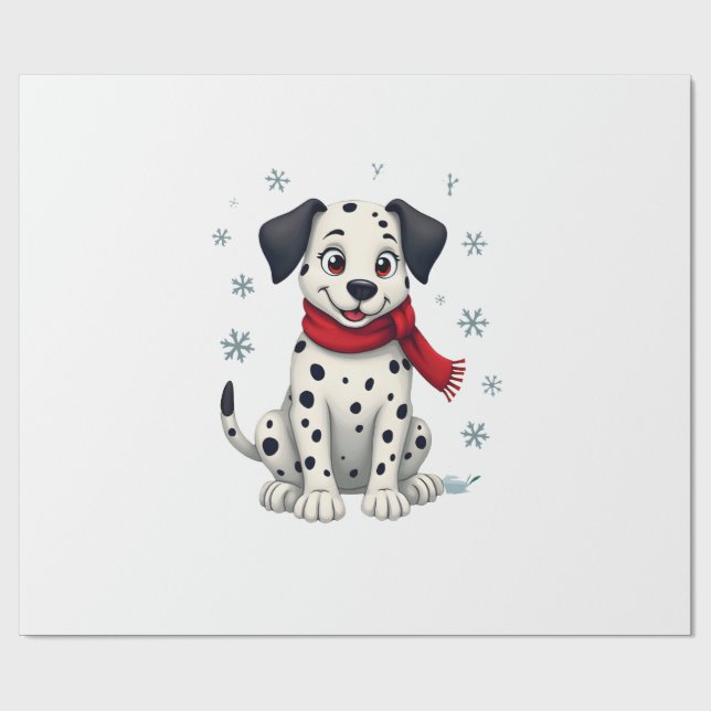 Papel De Regalo Diversión nevada dálmata (Superficie plana)