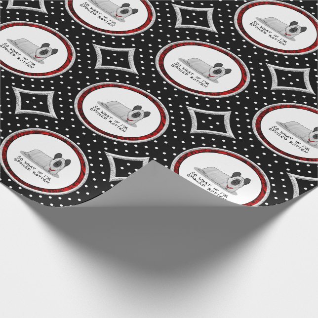 Papel De Regalo Diversión satina de Skye Terrier (plata) (Esquina)