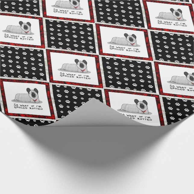 Papel De Regalo Diversión satina de Skye Terrier (plata) (Esquina)