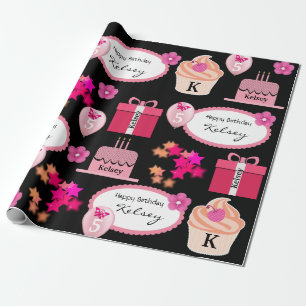 Papel De Regalo Diversión y cumpleaños personalizado femenino de