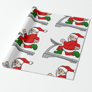Papel De Regalo divertida cinta de correr santa claus