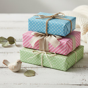 Papel de regalo divertidas rayas y lunares