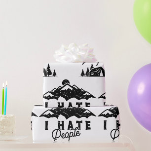 Papel De Regalo Divertido acampamiento antisocial que odio a la ge