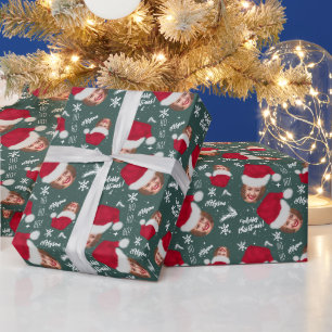 Papel De Regalo Divertido alegre gorra de Navidad ilustracion nomb