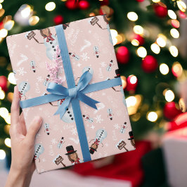 Papel De Regalo Divertido alegre ilustracion de Navidad foto hombr