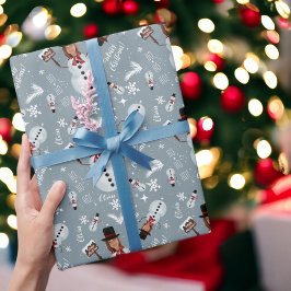 Papel De Regalo Divertido alegre ilustracion de Navidad foto hombr