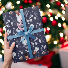 Papel De Regalo Divertido alegre ilustracion de Navidad foto hombr