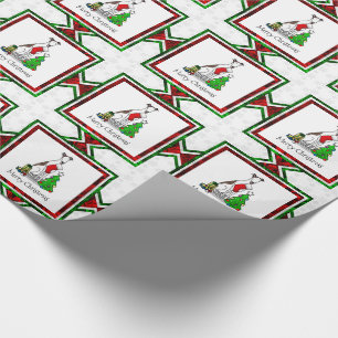 Papel De Regalo Divertido árbol de navidad 2 perro gallo (romano l