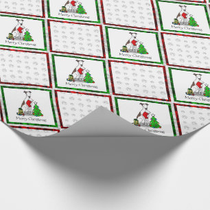 Papel De Regalo Divertido árbol de navidad 2 perro gallo (romano l