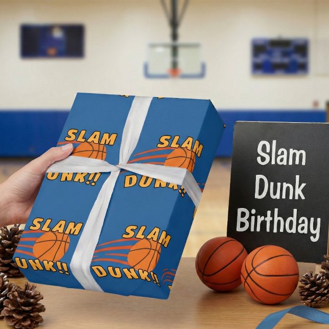 Papel De Regalo Divertido Blue Basketball Slam Dunk Kids Regalo de (Subido por el creador)