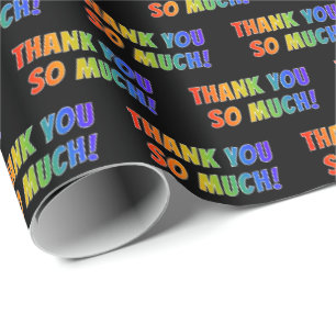 Papel De Regalo Divertido, colorido, arcoiris Mira "¡MUCHAS GRACIA