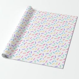 Papel de regalo divertido con sprinkles de arcoíri