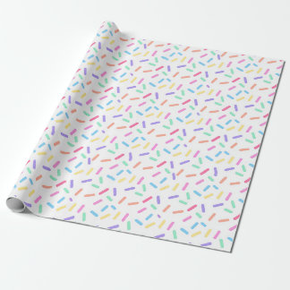 Papel de regalo divertido con sprinkles de arcoíri