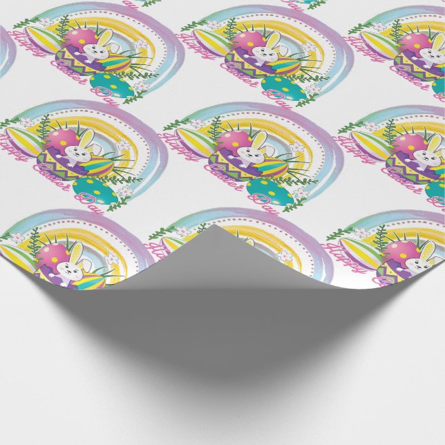 Papel De Regalo Divertido conejo feliz día de Pascua (Esquina)