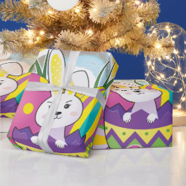 Papel De Regalo Divertido conejo feliz día de Pascua