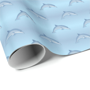 Papel de regalo divertido de delfines de dibujos a