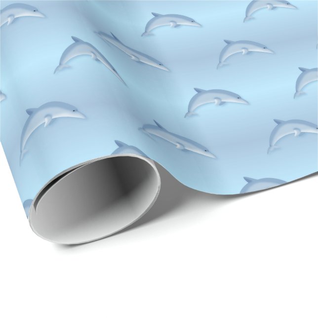 Papel de regalo divertido de delfines de dibujos a (Esquina del rollo)
