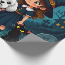 Papel de regalo divertido de Halloween con calabaz