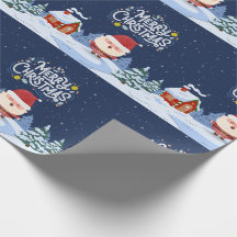 Divertido de la marina Papá Noel Ilustrado Feliz N