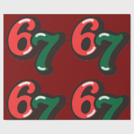 Papel de regalo divertido de Navidad 67 Rojo y Ver