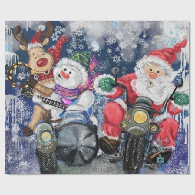 Papel de regalo divertido de Navidad Felices amigo (Superficie plana)