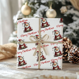 Papel de regalo divertido de Santa navideño capric