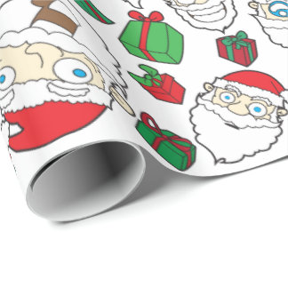 Papel de regalo divertido del navidad de Papá Noel