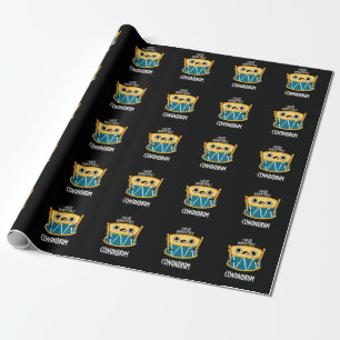 Papel De Regalo Divertido enigma Drummer Drummer Pun Dark BG