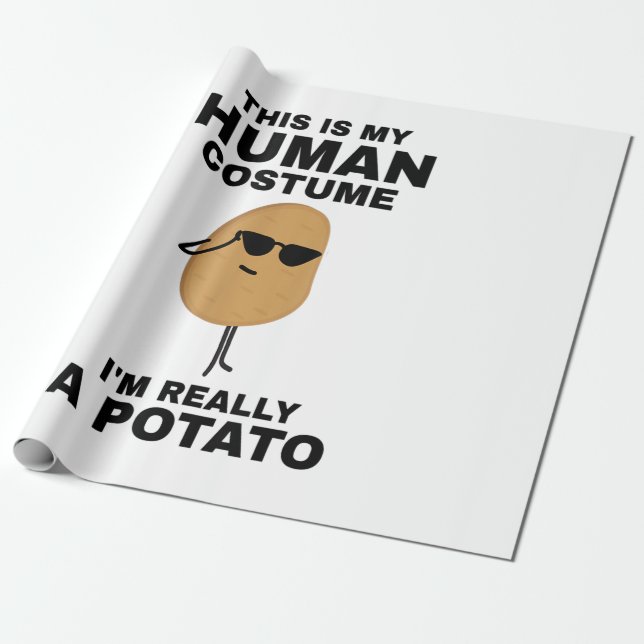 Papel De Regalo Divertido, este es mi disfraz humano, en realidad  (Desenrollado)