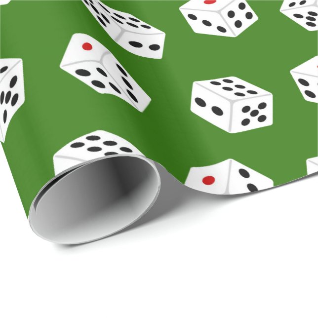 Papel De Regalo Divertido Gambling Dice patrón fiesta envolver pap (Esquina del rollo)