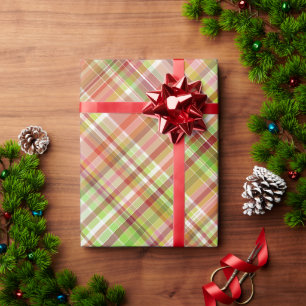 Papel De Regalo Divertido patrón de cuadros gingham rojo amarillo