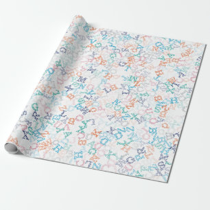 Papel De Regalo Divertido patrón de letras de dibujos animados con