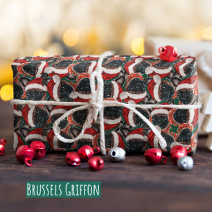 Papel De Regalo Divertido patrón de Navidad de Griffon de Bruselas