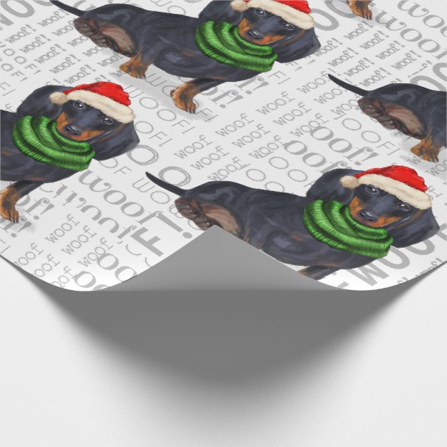 Papel De Regalo Divertido perro amante de Dachshund en un Sombrero (Esquina)