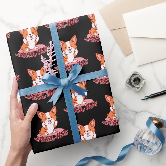Papel De Regalo Divertido perro de Corgi medio capta esto (Regalar)