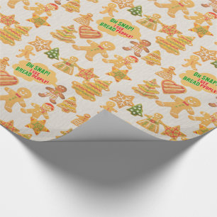 Papel De Regalo Divertido Pun Veo Gingerbread People Navidades