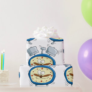 Papel De Regalo Divertido reloj despertador de dibujos animados de