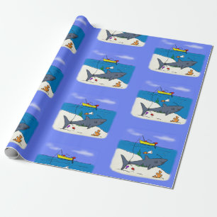 Papel De Regalo Divertido tiburón durmiente y personalizado de pes