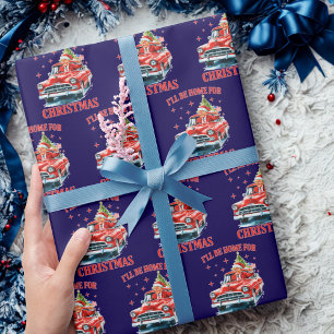 Papel De Regalo Divertido Trump: Estaré en casa para Navidades