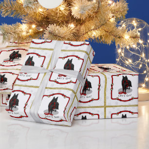 Papel De Regalo ¡Divertido! ¡Vamos! Pasear al Pastor Belga (negro 