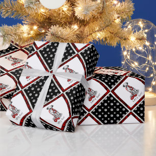 Papel De Regalo ¡Divertido! ¡Vamos! Pasear al perro dálmata (negro