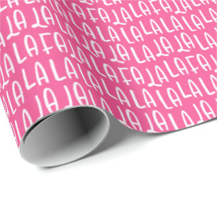 Papel De Regalo Divertido y brillante Navidad de falala rosa