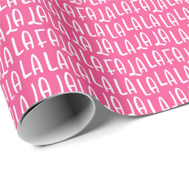 Papel De Regalo Divertido y brillante Navidad de falala rosa (Esquina del rollo)