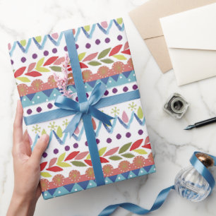Papel de regalo divertido y colorido con garabatos