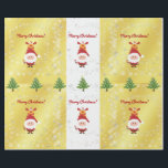 Papel De Regalo Divertido y elegante Rudolph Santa Christmas Trees<br><div class="desc">Cuidados, graciosos y también elegantes Navidades de nombre personalizado envolviendo papel para niños con Santa con su traje rojo (sosteniendo un bastón de caramelo) y su reno favorito, Rudolph, detrás de él; con el saludo "¡Feliz Navidad!" en escritura cursiva / caligrafía y con árboles de Navidad muy lindos con baubles....</div>