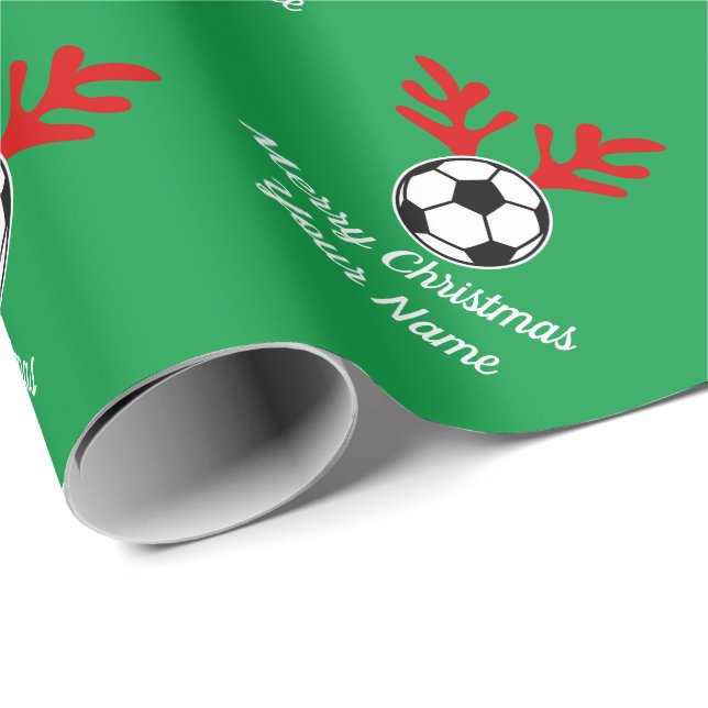 Papel De Regalo Divertidos Navidades de fútbol de antaño (Esquina del rollo)