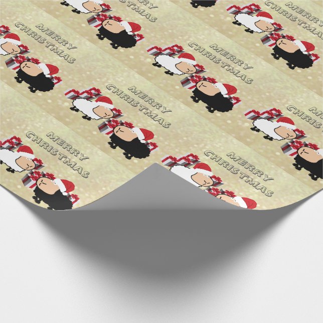 Papel De Regalo Divertidos Navidades de moda Santa personalizado o (Esquina)